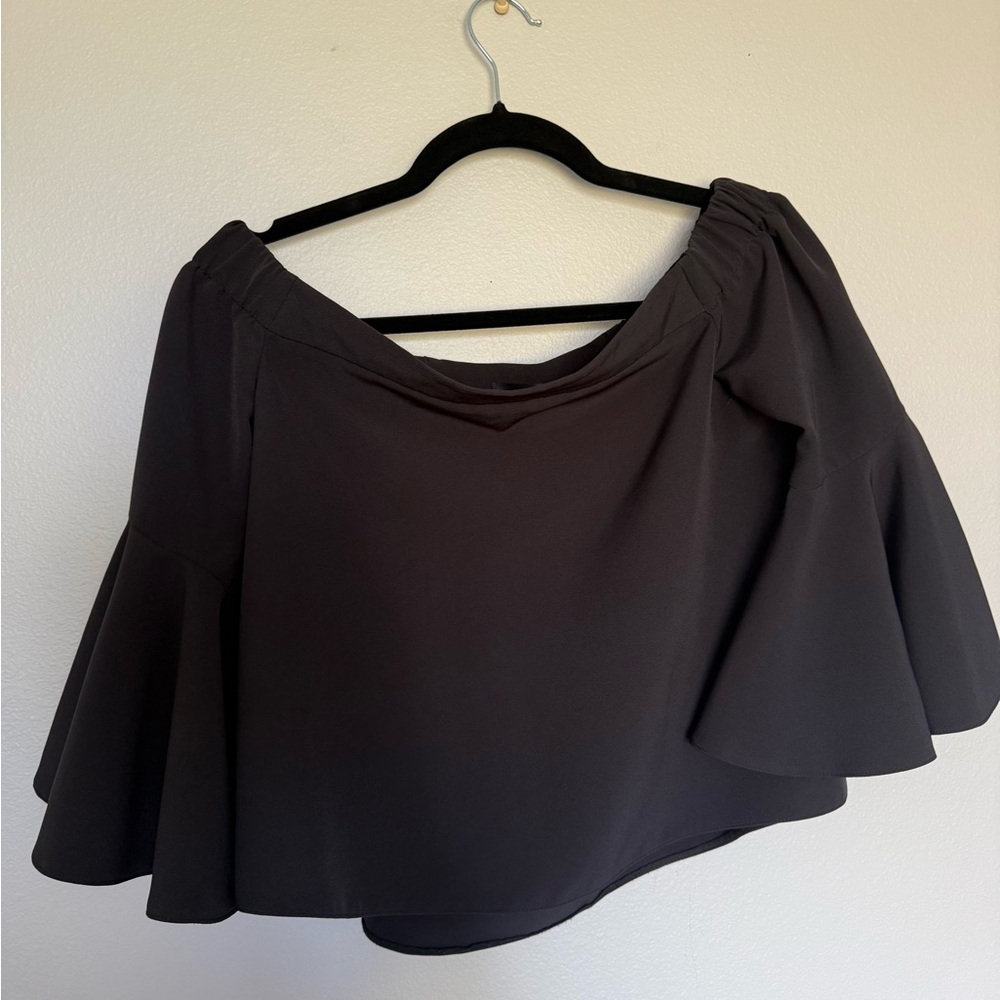 Topshop Elegant Black Off-Shoulder Shirt